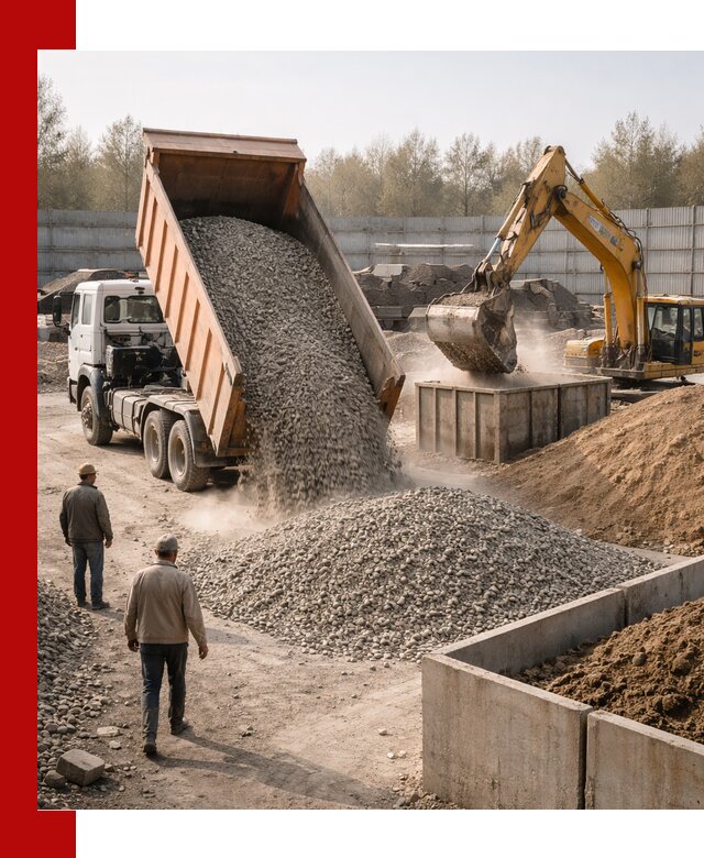 Доставка нерудных материалов с погрузкой и разгрузкой в Нурлате