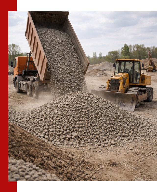 Доставка гравийного щебня фракции 40-70 в Нурлате