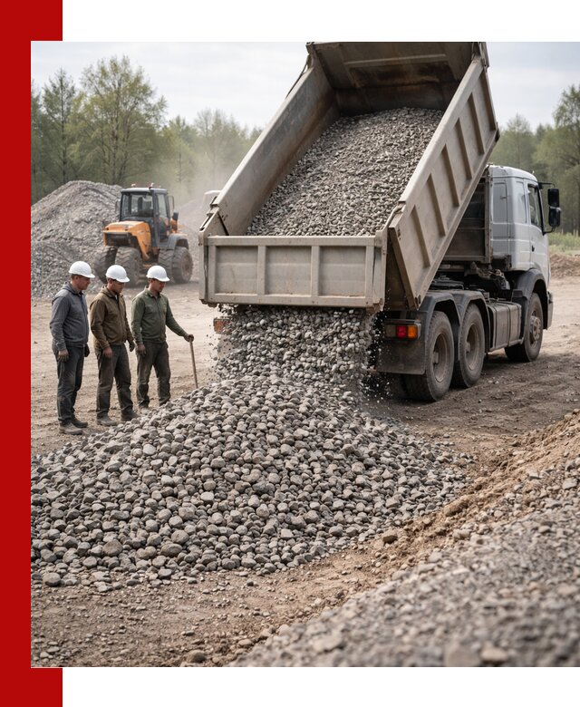 Доставка гравийного щебня фракции 70-120 в Нурлате