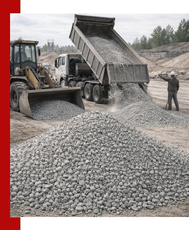 Доставка известнякового щебня фр. 5–20 в Нурлате