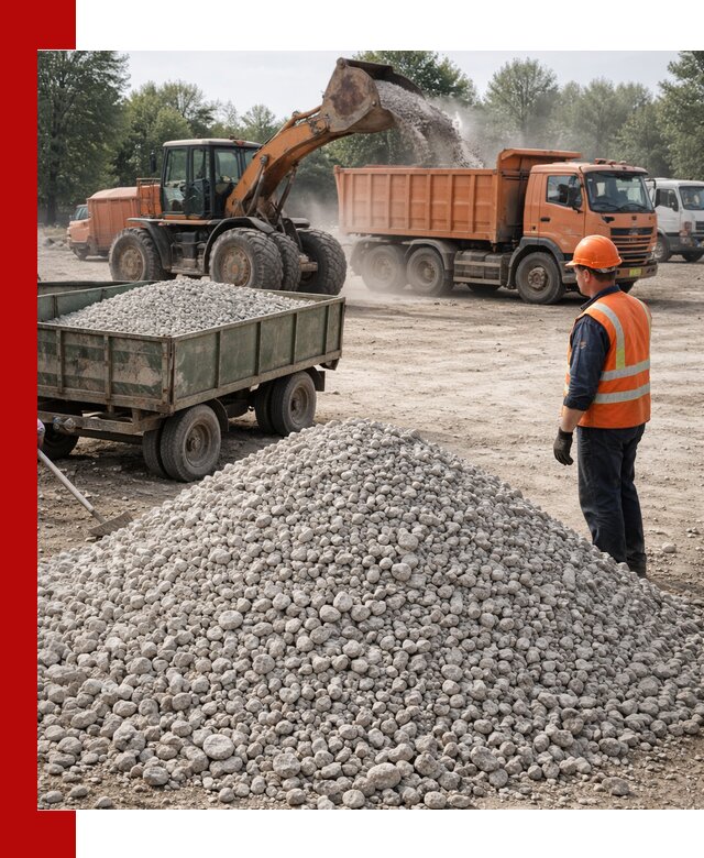 Доставка известнякового щебня фракция 20–40 в Нурлате