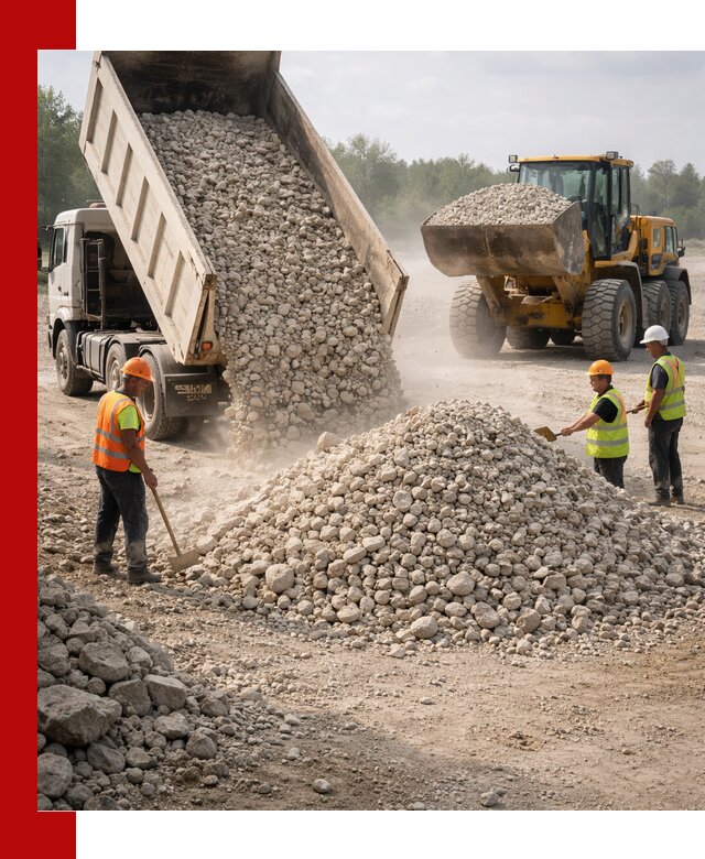 Доставка известнякового щебня фр. 40-70 в Нурлате