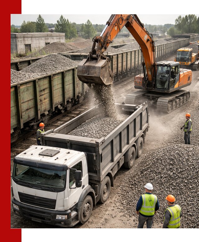 Железнодорожный щебень фракция 25–60 для поставок в Нурлате