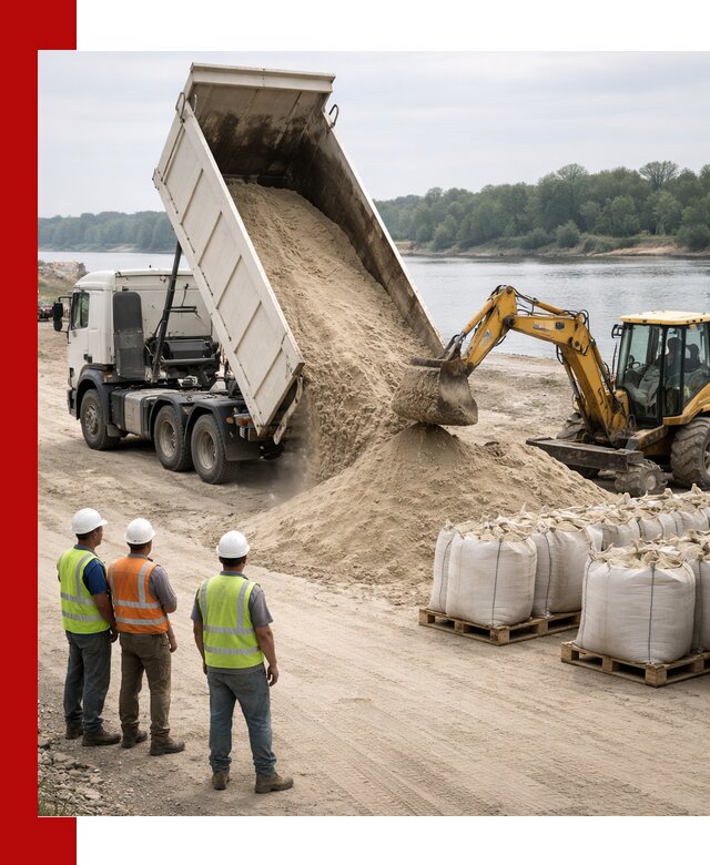 Доставка речного песка в Нурлате самосвалами и погрузкой