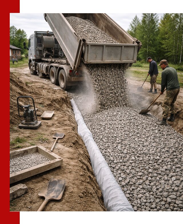 Гравий для дренажа с доставкой в Нурлате качественный и недорогой