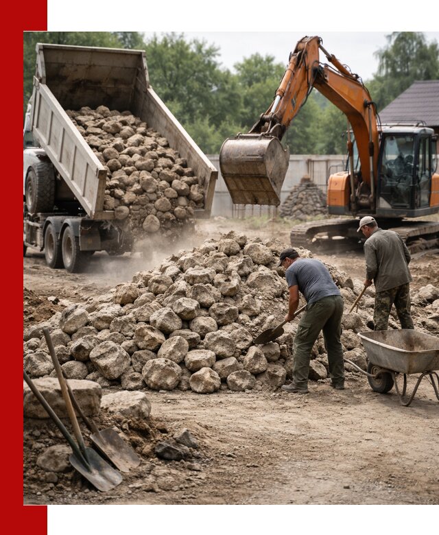 Доставка и разгрузка бутового камня в Нурлате