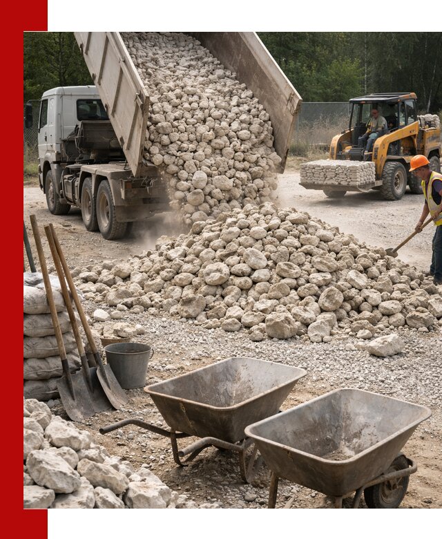 Доставка и продажа бутового известнякового камня в Нурлате