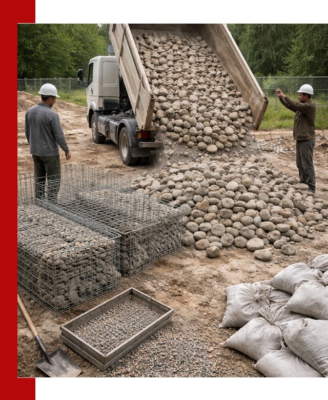 Камень для габионов фракция 70–151 в Нурлате