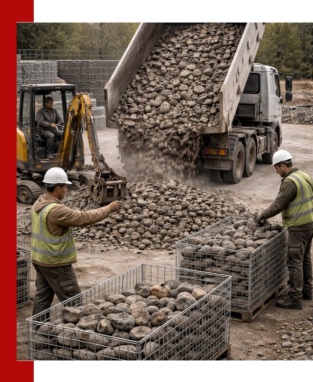 Камень для габионов фракция 100–201 в Нурлате