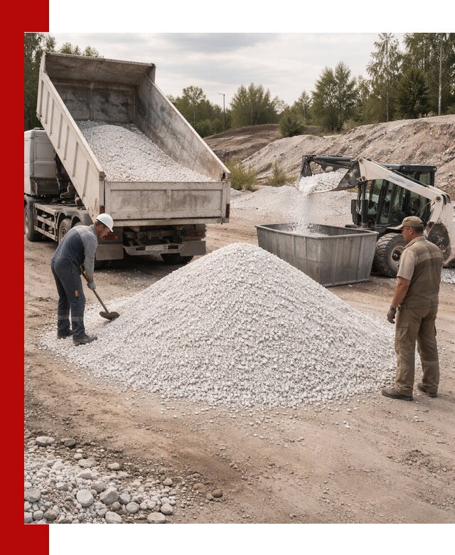 Доставка и продажа белой мраморной крошки в Нурлате