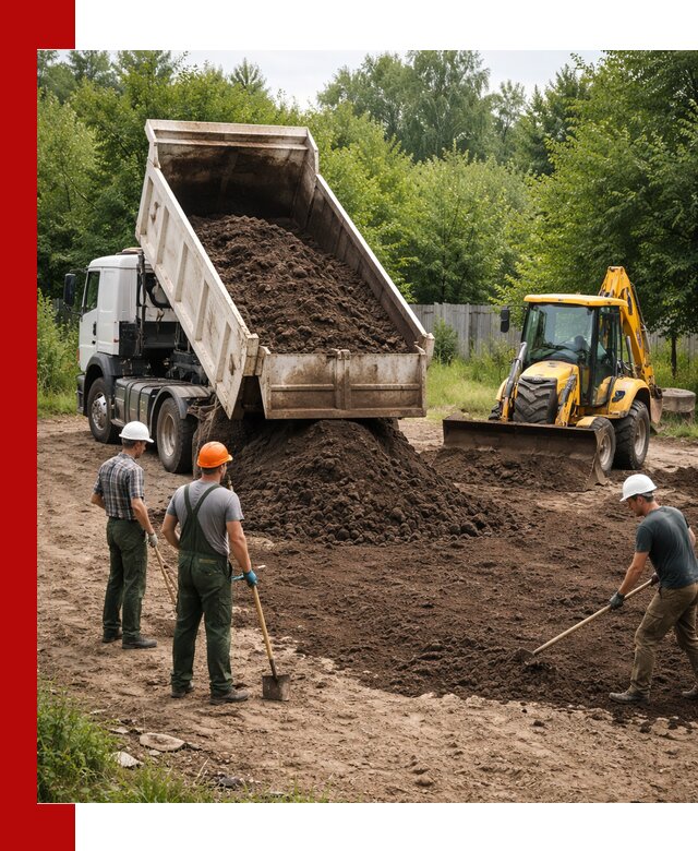 Доставка и укладка грунта для выравнивания участка в Нурлате