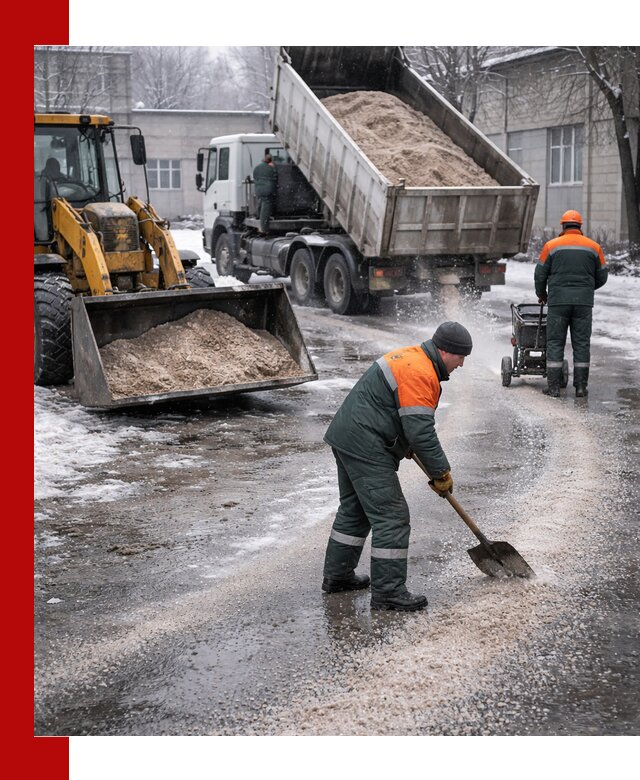 Реагент против гололеда с доставкой и нанесением в Нурлате