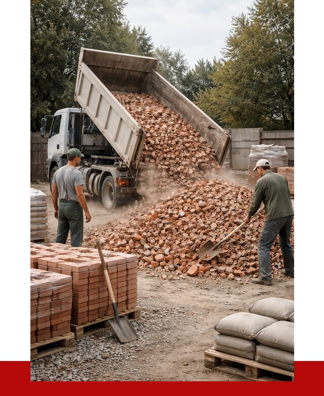 Бой кирпича в Нурлате с доставкой от 4379 руб/куб | ПРОНЕРУДНрт