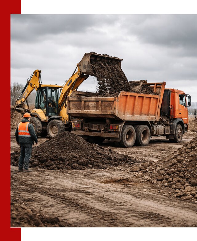 Вывоз грунта и строительного мусора в Нурлате грузовыми самосвалами