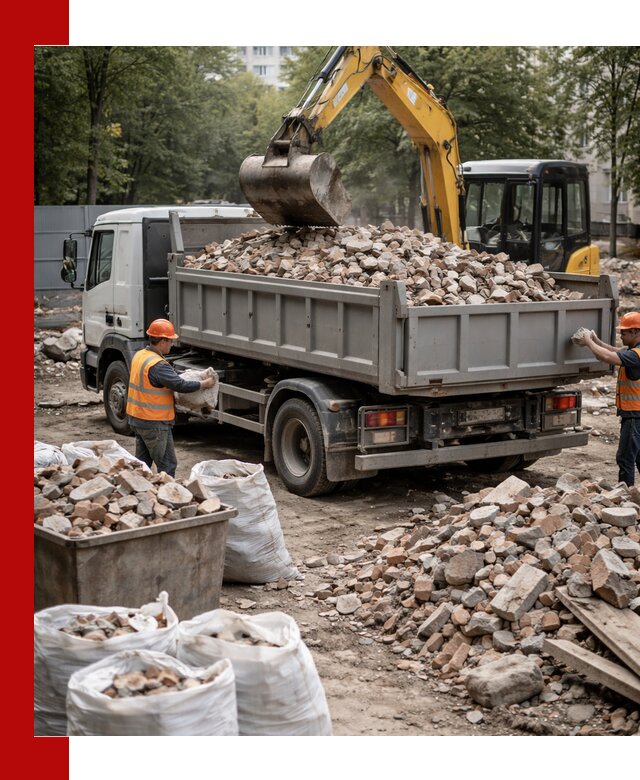 Вывоз строительного мусора в Нурлате с самосвалами и контейнерами