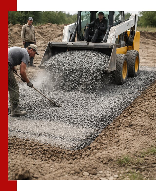 Устройство щебеночной подушки в Нурлате для дорог и фундаментов